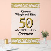 50 Jubiläum Imitats Golf Glitzer Begrüßungszeichen Acrylschild (Hochzeit)