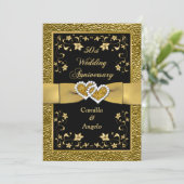 50 Jubiläum Josed Hearts Wedding Invite 3 Einladung (Stehend Vorderseite)