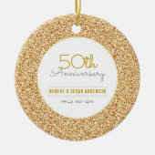 50. Jubiläum Keepake Imitate Gold Glitzer Keramikornament (Vorne)