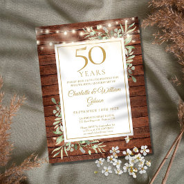 50. Jubiläum Lichterkette Holz Grün Einladung