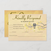 50. Jubiläum Liebesvögel RSVP Karte (Vorne/Hinten)
