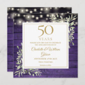 50. Jubiläum Lila Holzleuchten Platz Save The Date (Vorne/Hinten)