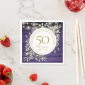 50. Jubiläum Lila Holzreihenleuchten Serviette (Beispiel)