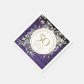 50. Jubiläum Lila Holzreihenleuchten Serviette (Ecke)