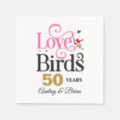 50. Jubiläum Love Birds Personalisiert Serviette (Vorderseite)