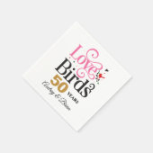 50. Jubiläum Love Birds Personalisiert Serviette (Ecke)