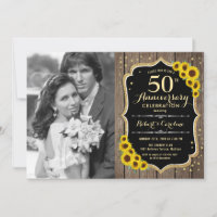 50. Jubiläum mit Foto - Rustikale Sonnenblumen