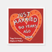 50. Jubiläum oder jedes Jahr Spaß Red Heart Party Serviette (Vorderseite)