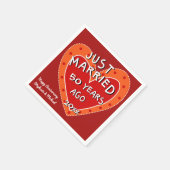 50. Jubiläum oder jedes Jahr Spaß Red Heart Party Serviette (Ecke)