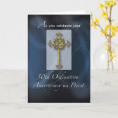 50. Jubiläum-Ordination-Jahrestag des Priesters Karte (Gelbe Blume)