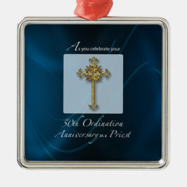 50. Jubiläum-Ordination-Jahrestag des Priesters Ornament Aus Metall