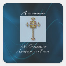 50. Jubiläum-Ordination-Jahrestag des Priesters Quadratischer Aufkleber