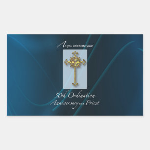 50. Jubiläum-Ordination-Jahrestag des Priesters Rechteckiger Aufkleber