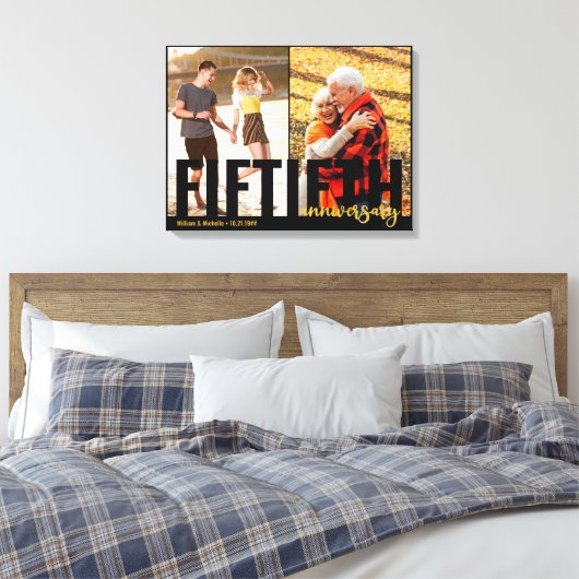 50. Jubiläum Oversized Typografy 2 Foto Leinwanddruck (Insitu (Schlafzimmer))