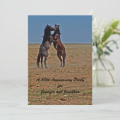 50. Jubiläum Party Einladung Tanzpferde (Stehend Vorderseite)