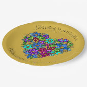 50. Jubiläum Partyware, Blumenherz, kundenspezifis Pappteller (Schrägansicht)