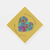 50. Jubiläum Partyware, Blumenherz, kundenspezifis Serviette (Ecke)