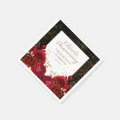50. Jubiläum Red Gold Floral Napkins Serviette (Ecke)