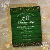 50. Jubiläum Rustikale Save the Date-Goldherzen Postkarte