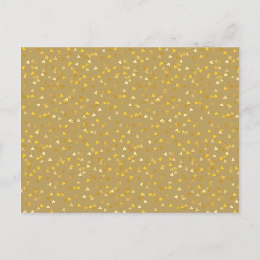 50. Jubiläum Rustikale Save the Date-Goldherzen Postkarte (Rückseite)