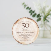 50. Jubiläum Rustikaler Hochzeitstempel Einladung (Stehend Vorderseite)