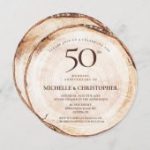 50. Jubiläum Rustikaler Hochzeitstempel Einladung (Vorne/Hinten)