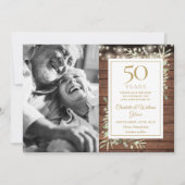 50. Jubiläum Rustikales Foto Save The Date (Vorderseite)