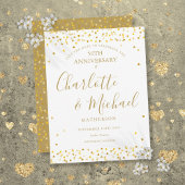 50. Jubiläum Save the Date Gold Hearts Script Ankündigungspostkarte