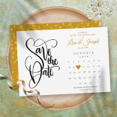 50. Jubiläum Save the Date Kalender Gold Herz