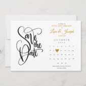 50. Jubiläum Save the Date Kalender Gold Herz (Vorderseite)