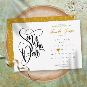 50. Jubiläum Save-the-Date-Kalender Gold Herz Save The Date