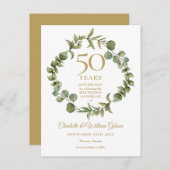 50. Jubiläum Save the Date Waldlandgrün Ankündigungspostkarte (Vorne/Hinten)