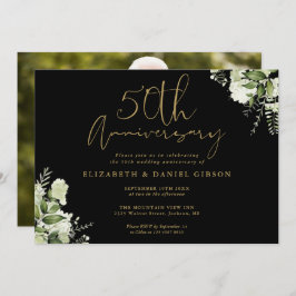 50. Jubiläum Schwarz-Gold-Grün-Foto Einladung