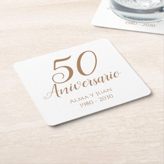 50 Jubiläum Spanischer Untersetzer zum spanischen (angewinkelt)