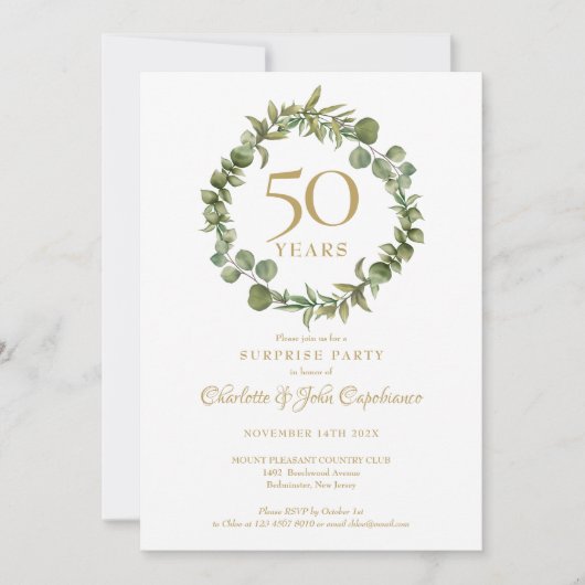 50. Jubiläum Überraschung Party Garland Einladung (Vorderseite)