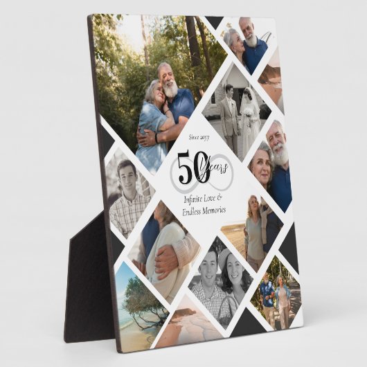 50. Jubiläum Unendlichkeit Liebe Foto Collage Gesc Fotoplatte (Seite)