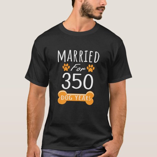 50. Jubiläum Verheiratet für 350 Hundefälle T-Shirt (Vorderseite)