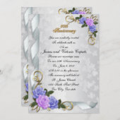 50. Jubiläum versprechen Erneuerung Blau & Lavende Einladung (Vorne/Hinten)