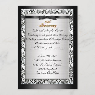 50. Jubiläum versprechen Erneuerung formell schwar Einladung
