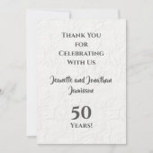 50. Jubiläum Weiße Blüte Geschmackvoll Vielen Dank Dankeskarte (Vorderseite)