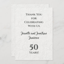 50. Jubiläum Weiße Blüte Geschmackvoll Vielen Dank