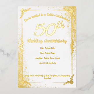 50. Jubiläums-Folie-Einladung Folieneinladung