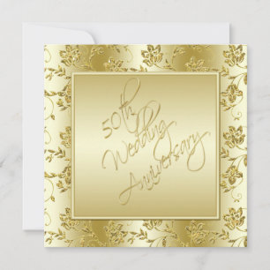50. Jubiläums-Gold-FAUX-Glitter-Einladung Einladung