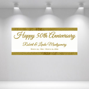 50. Jubiläumsbanner, Gold und Weiß Banner