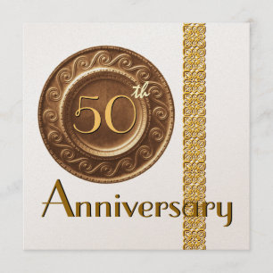 50. Jubiläumseinladung Gold Metallisches Papier Einladung