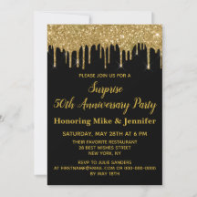 50. Jubiläumseinladungen Überraschungsparty Gold