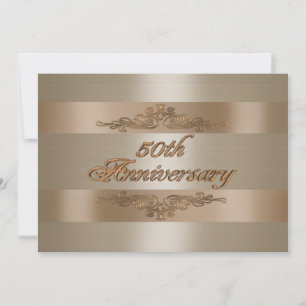 50. Jubiläumsfeier goldene Satin-Einladung Einladung