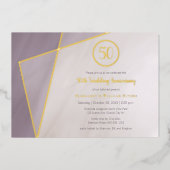 50. Jubiläumsfeier mit Pflaumengoldrahmen Folieneinladung (Vorderseite)