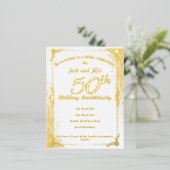 50. Jubiläumsfoil Einladung Postkarte (Stehend vorne)