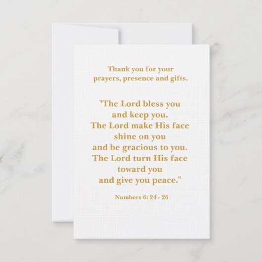 50. Jubiläumsjubiläum Priesterortung Dankeskarte (Rückseite)